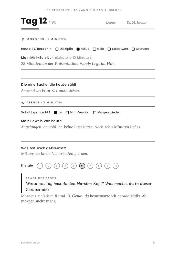 Beispielseite: Tagesseite