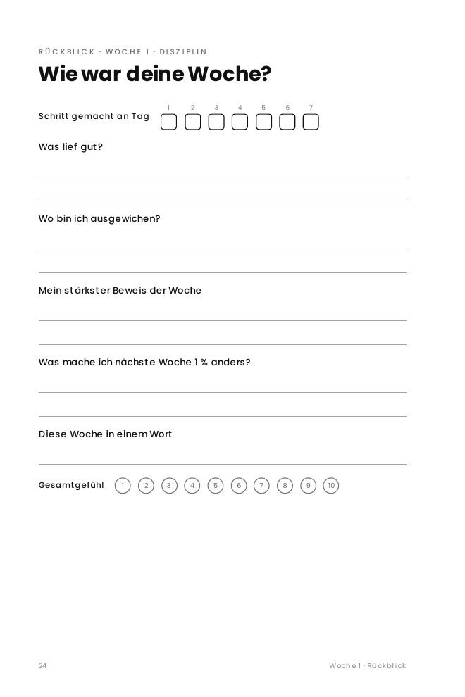 Beispielseite: Wochenrückblick