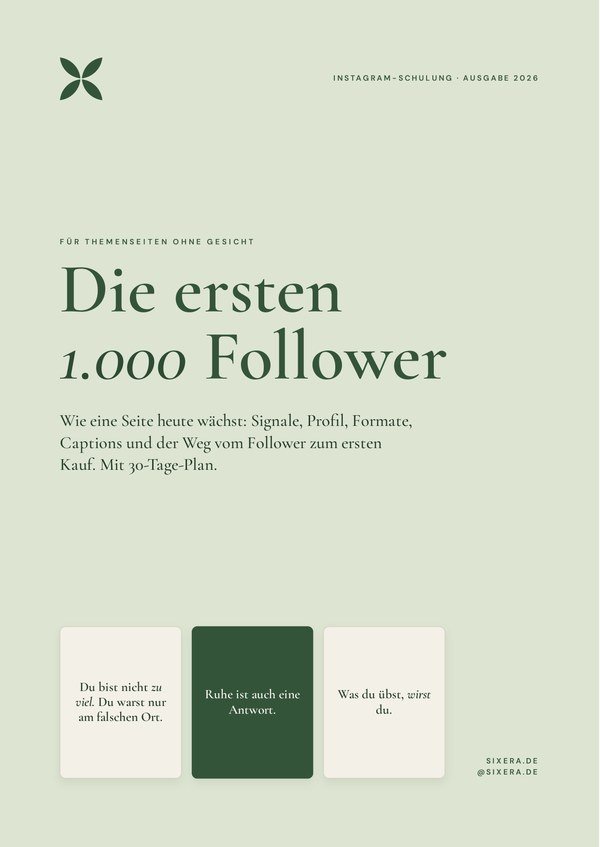 Titelseite der Schulung Die ersten 1.000 Follower